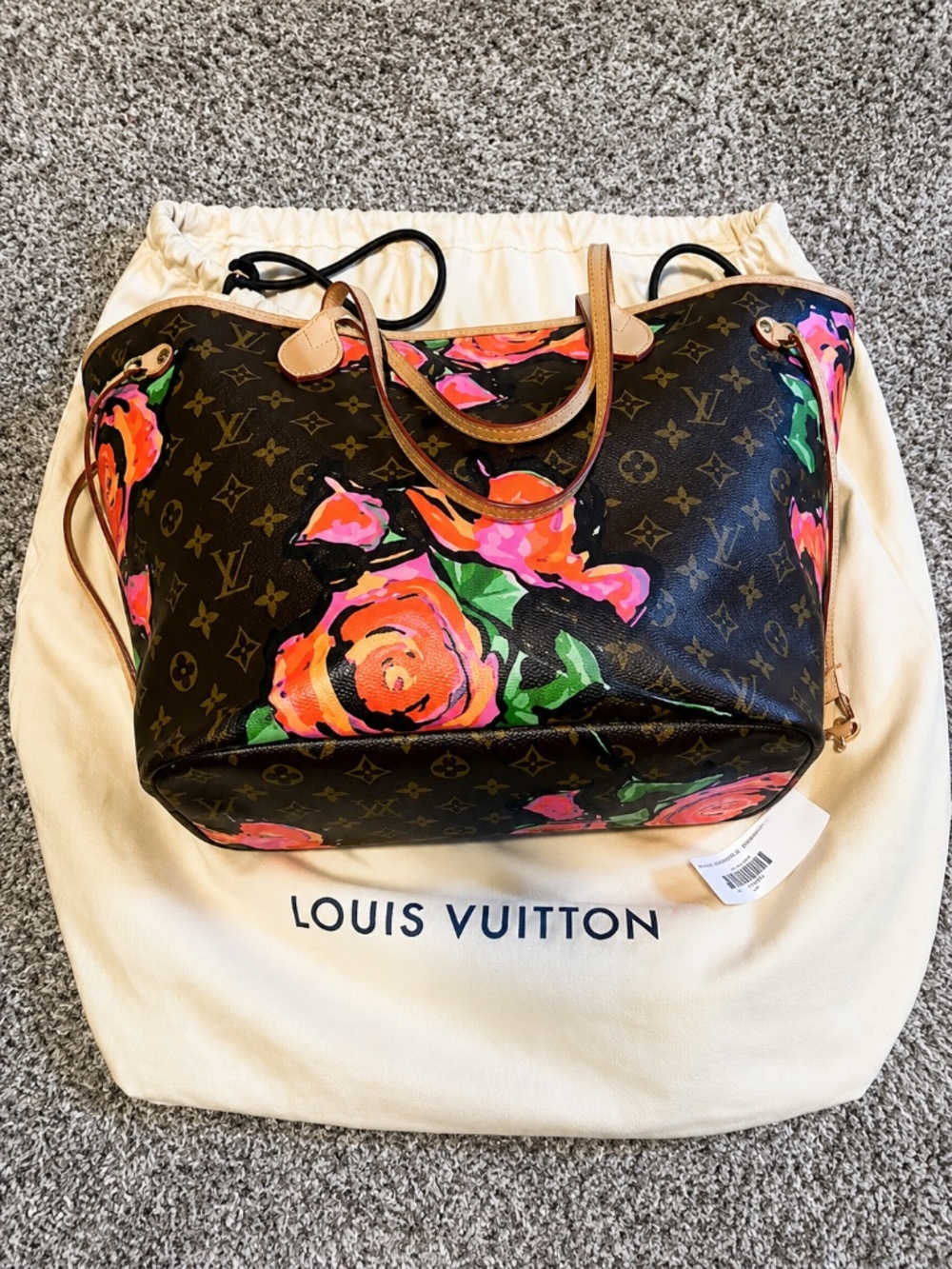 Louis Vuitton Stephen Sprouse Monogram Roses Neverfull MM Tote Bag